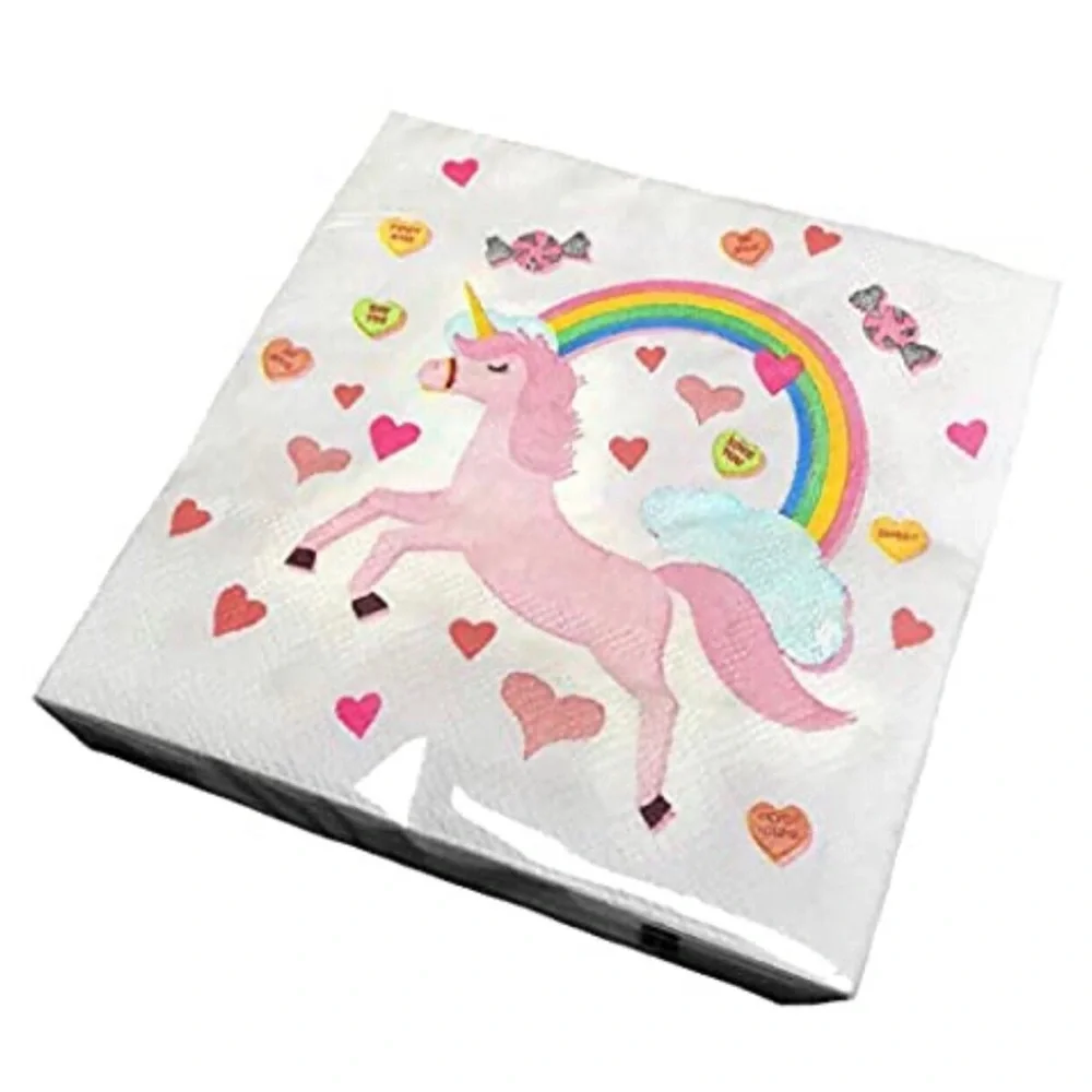 Molly & Rex Unicorn Treat Icons Cocktail Beverage Napkins (15922), 40 ct